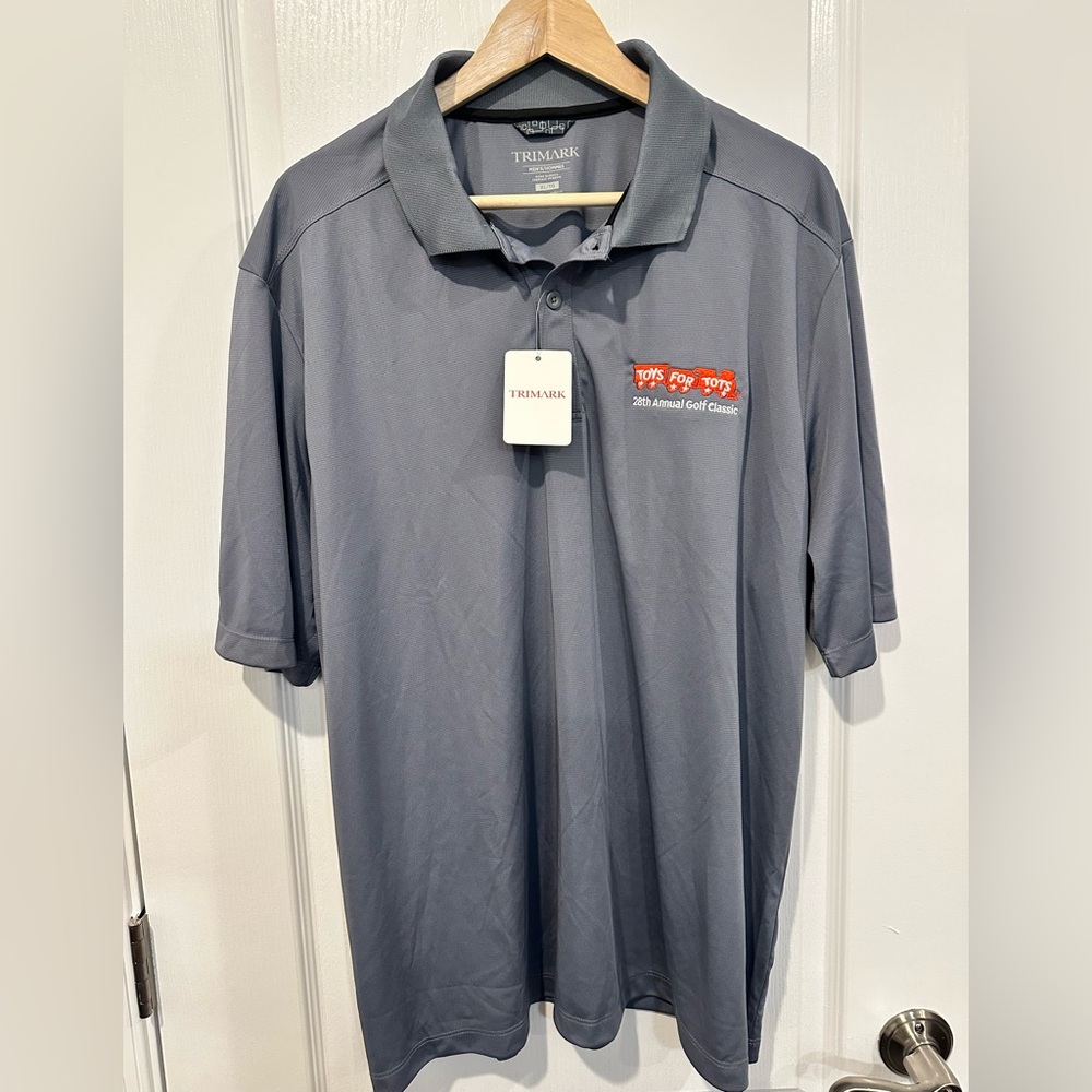 TOYS FOR TOTS 28th Annual Golf Classic Men’s Gray Polo Shirt Size XL - NWT